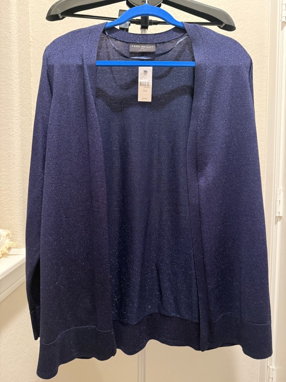 Lane Bryant Navy Sparkle Open Cardigan